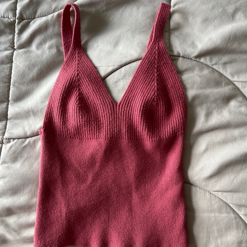 Forever 21 Ribbed Knit Camisole in Deep Pink